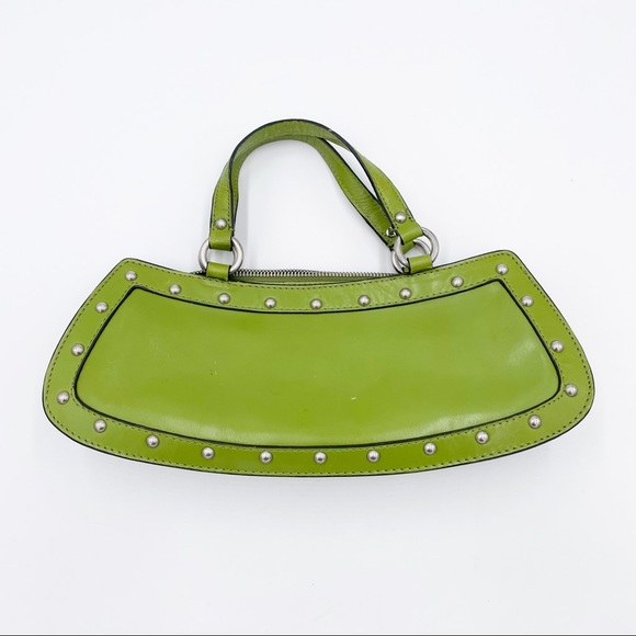 Gianni Bini Y2K 2000s Style Bright Lime Green Studded Mini Shoulder Bag - Picture 3 of 7